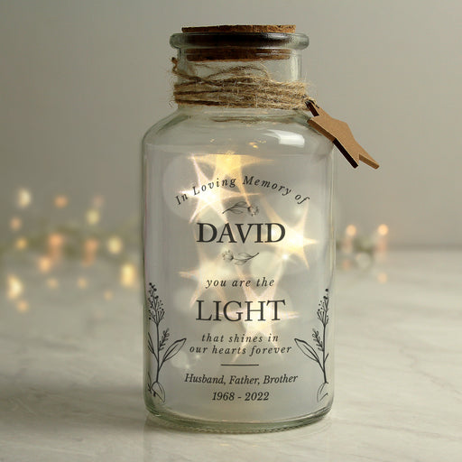 Personalised In Loving Memory LED Glass Jar | Memorial Candle