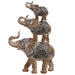 Stacked Elephant Wood Effect Figurine Feng Shui Symbol
