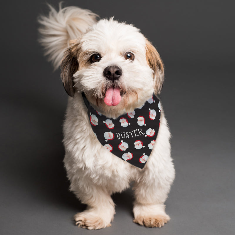 Personalised Santa Black Dog Christmas Bandana
