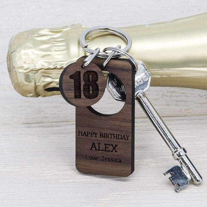 Personalised Happy Birthday Age Keyring - Myhappymoments.co.uk