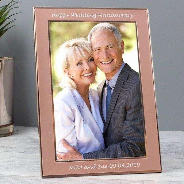 Personalised Classic Rose Gold Photo Frame 4x6 - Myhappymoments.co.uk