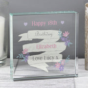 Personalised Garden Bloom Crystal Token - Presented In A Black Gift Box - Myhappymoments.co.uk