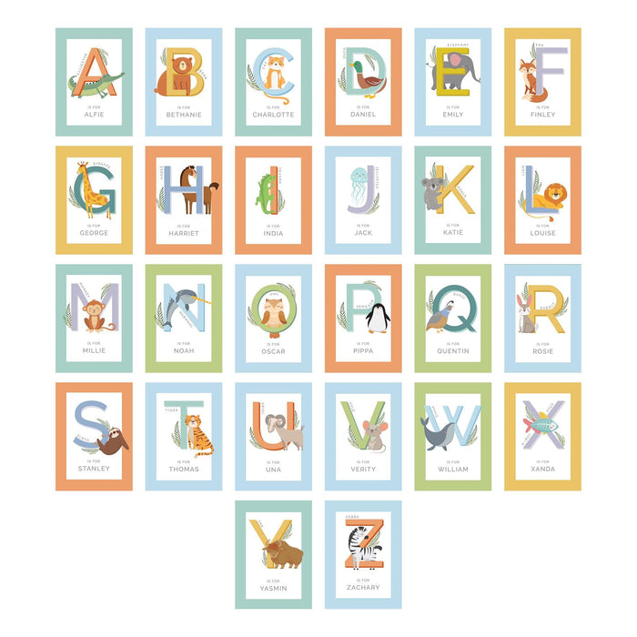 Personalised Animal Alphabet A3 Wall Art