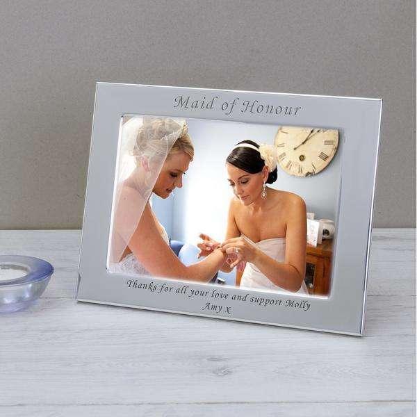 Personalised Silver Plated Maid of Honour Photo Frame - Myhappymoments.co.uk