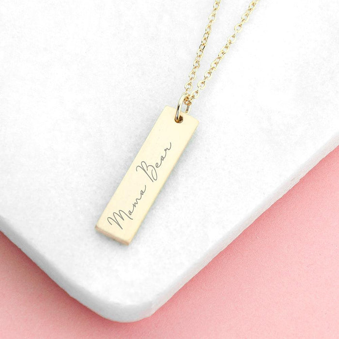 Personalised Real Handwriting Bar Necklace