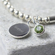 Sterling Silver Birthstone Stretch Bracelet