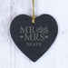 Personalised Mr & Mrs Slate Heart - Myhappymoments.co.uk