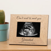 Personalised Cant Wait To Meet You Wood Photo Frame