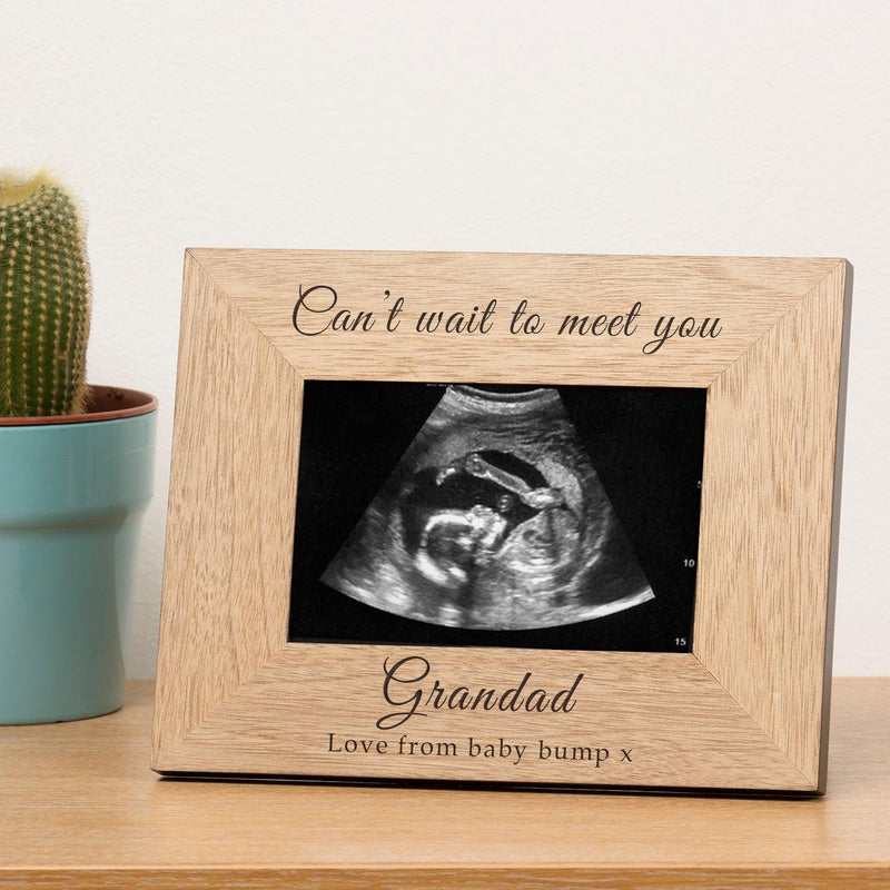 Personalised Cant Wait To Meet You Wood Photo Frame