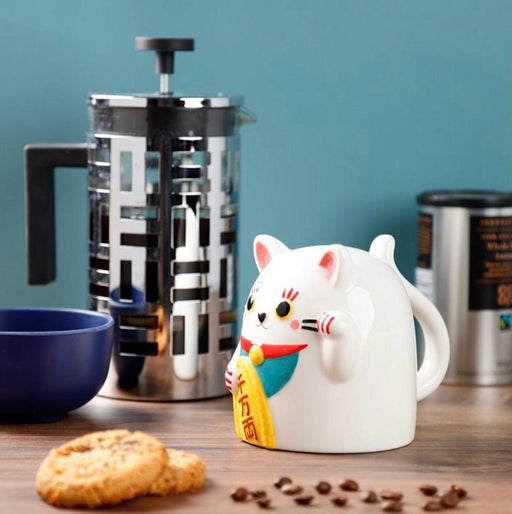 Novelty Maneki Neko Lucky Cat Upside Down Mug
