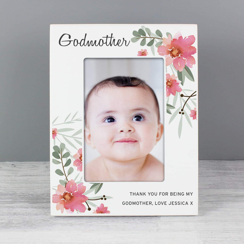 Personalised Floral Sentimental Photo Frame 6x4 Wooden from Pukkagifts.uk