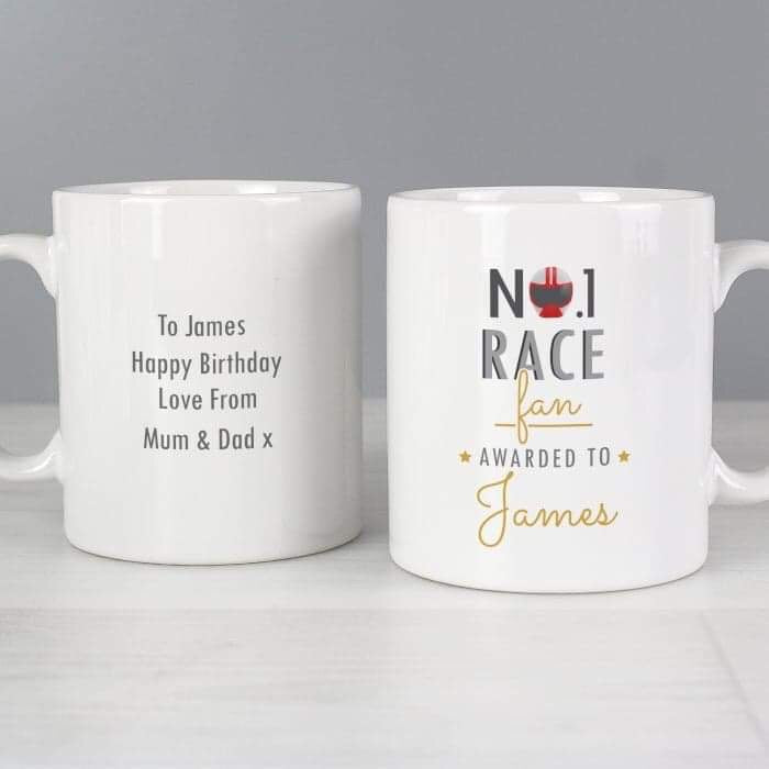 Personalised No.1 Race Fan Mug - Myhappymoments.co.uk
