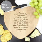 Personalised We Go Together Like Heart Chopping Board - Myhappymoments.co.uk