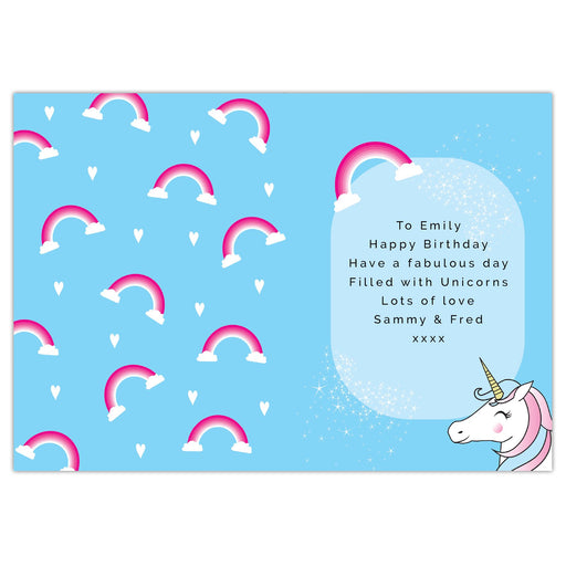 Personalised Unicorn Birthday Card