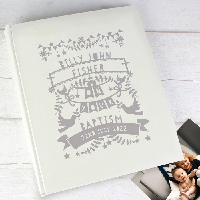 Personalised Grey Papercut Style Photo Album