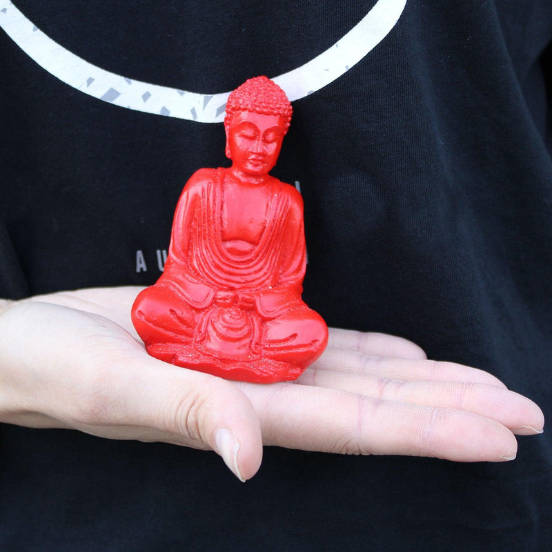 Set Of 6 Matt Mini Buddha Figures (Assorted Colours)