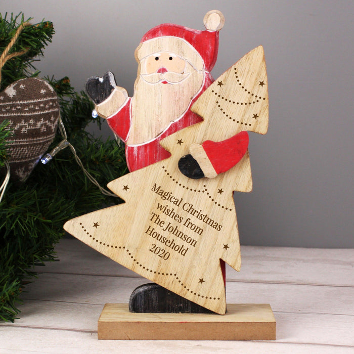 Personalised Santa Wooden Freestanding Decoration