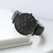 Handwriting Engraving Men's Minimalist Watch With Jet Black Strap