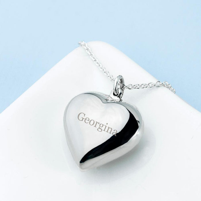 Personalised 925 Sterling Silver Heart Necklace