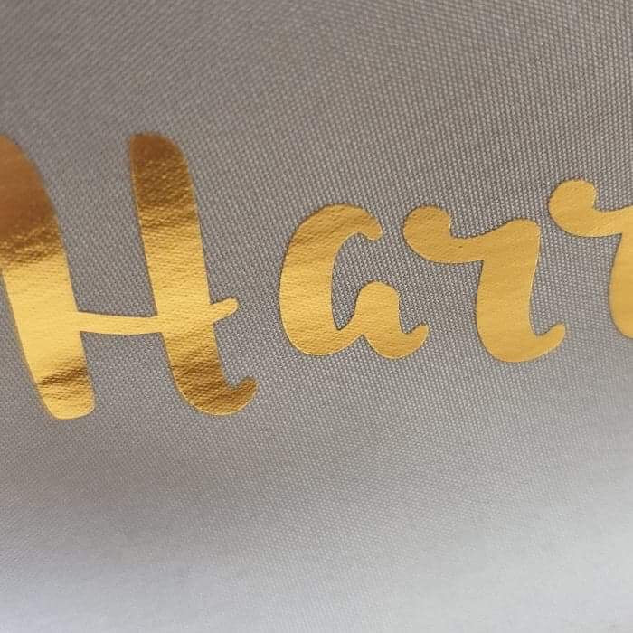 Personalised Gold Name Grey Make Up Wash Bag - Myhappymoments.co.uk