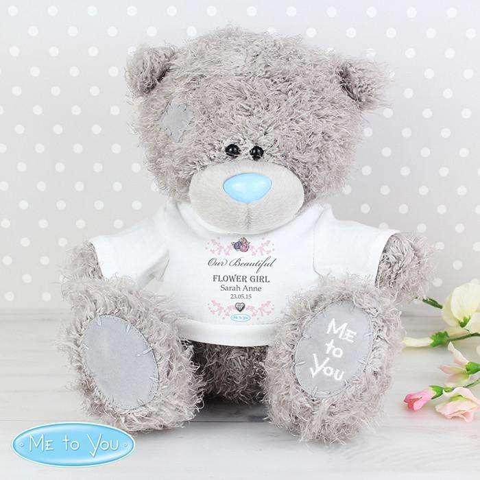Personalised Me To You Bridesmaid Flower Girl Teddy with T-Shirt - Myhappymoments.co.uk