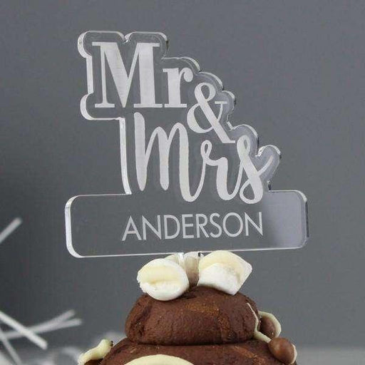 Personalised Mr & Mrs Acrylic Cake Topper - Myhappymoments.co.uk