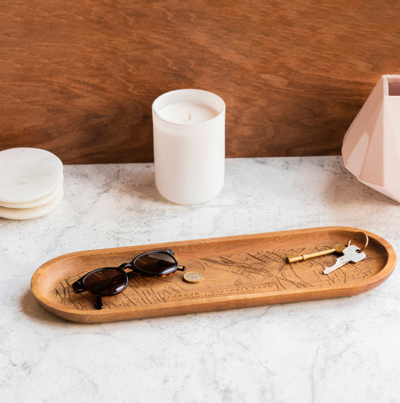 Personalised Special Location Map Wooden Concierge Tray