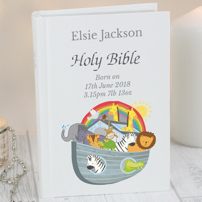 Personalised Noah's Ark Bible - Christening Gift - Holy Communion