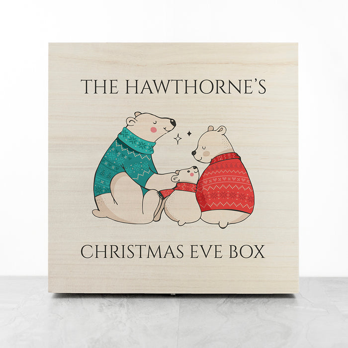 Personalised Polar Bear Family Christmas Box