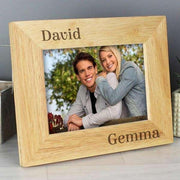 Personalised 7x5 Couples Wooden Photo Frame - Myhappymoments.co.uk