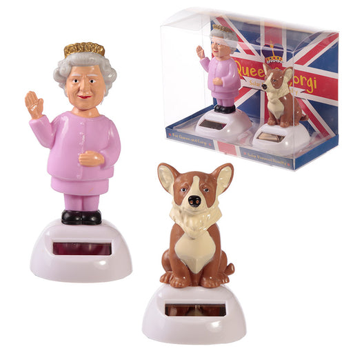 Queen and Corgi Solar Powered Dashboard Toy Set - Myhappymoments.co.uk