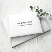 Personalised White Leather Wedding Guest Book