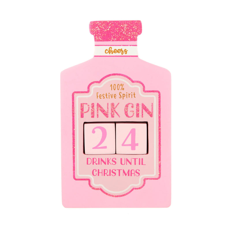 Pink Gin Christmas Countdown Blocks