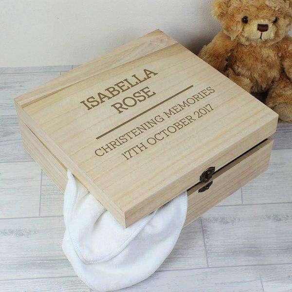 Engraved Any Message Large Wooden Keepsake Box