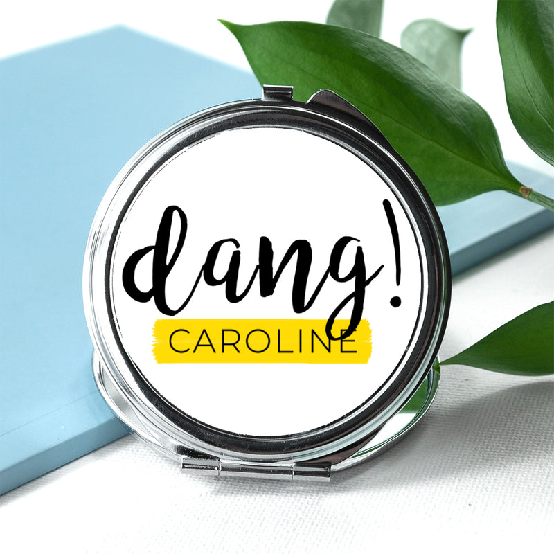 Personalised Dang Round Compact Mirror