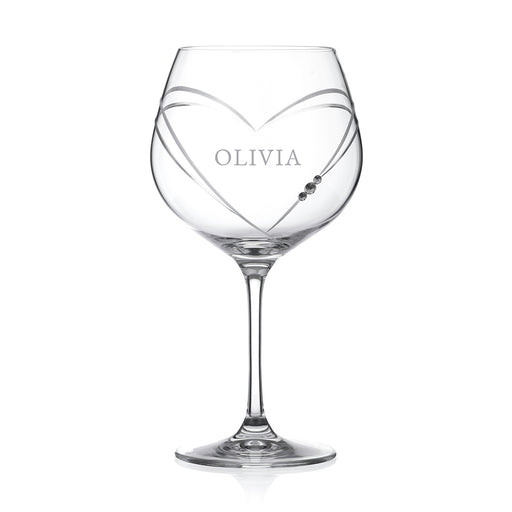 Personalised Celebration Heart Gin Goblet with Swarovski Crystals