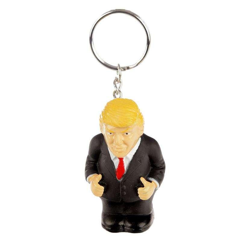 Novelty Funny President Donald Trump Squeezy Poo Poo Keyring - Myhappymoments.co.uk