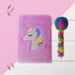 Personalised Purple Fluffy Unicorn Notebook and Fluffy Rainbow Pen - Myhappymoments.co.uk