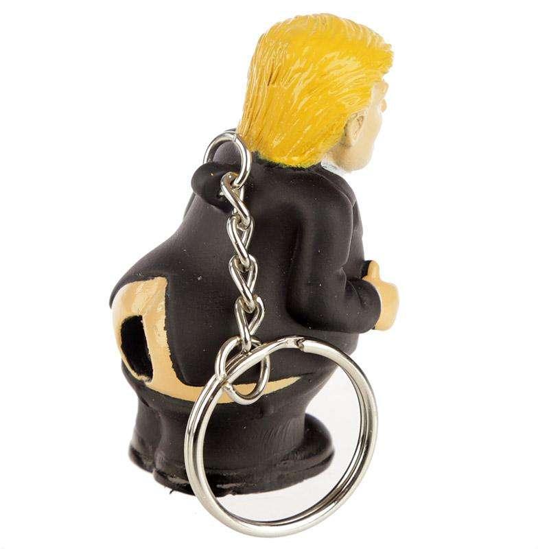 Novelty Funny President Donald Trump Squeezy Poo Poo Keyring - Myhappymoments.co.uk