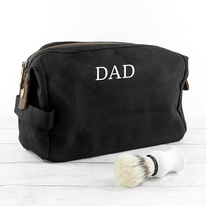 Personalised Men’s Waxed Wash Bag