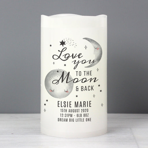 Personalised Baby Love You To The Moon and Back LED Candle