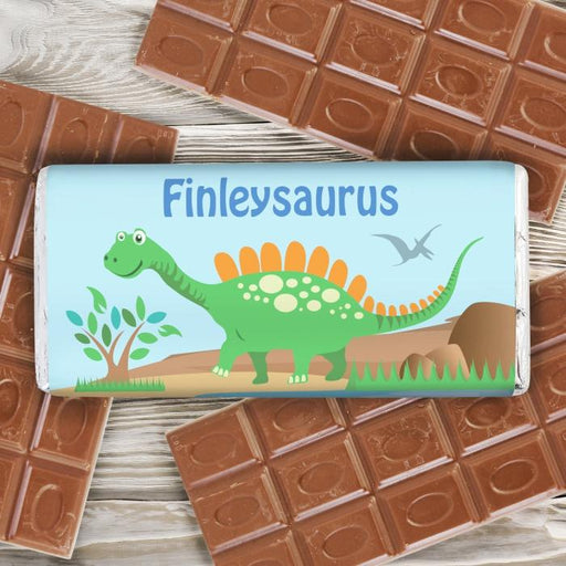 Personalised Dinosaur Milk Chocolate Bar Free UK Delivery - Myhappymoments.co.uk