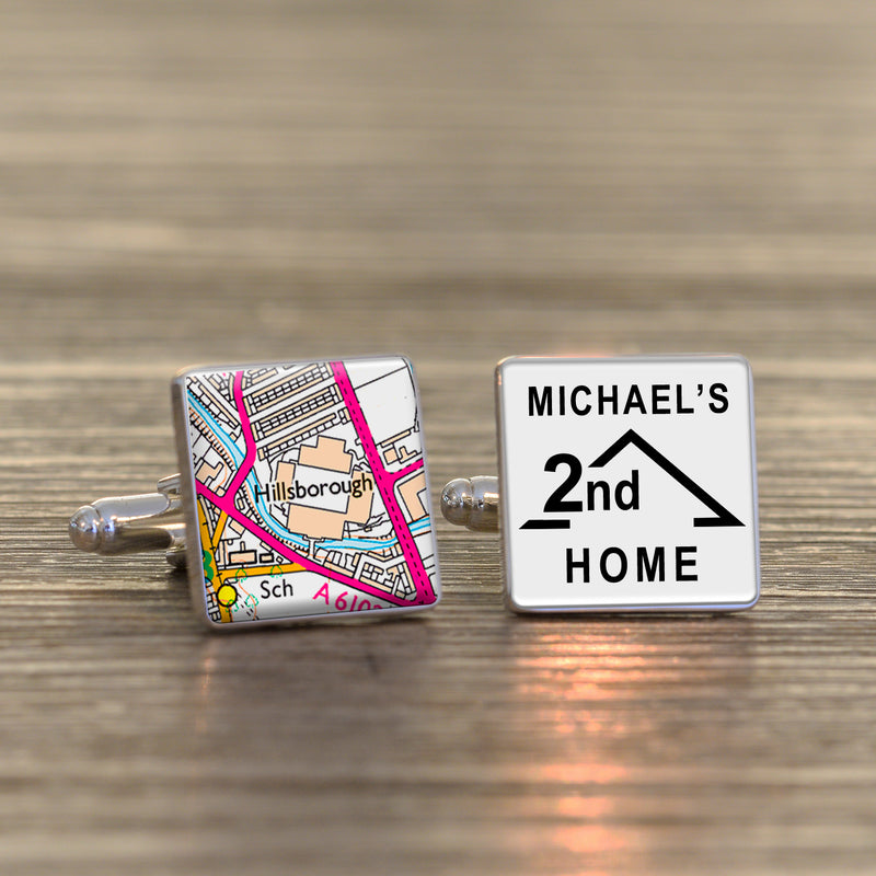 Football Club Stadium Map 2nd HOME Cufflinks