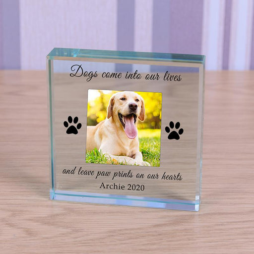 Personalised Dog Memorial Glass Block