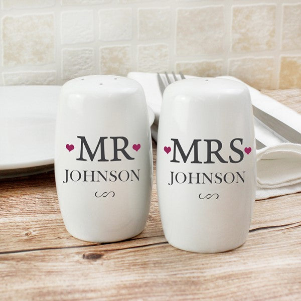 Personalised Mr & Mrs Salt And Pepper Set - Myhappymoments.co.uk