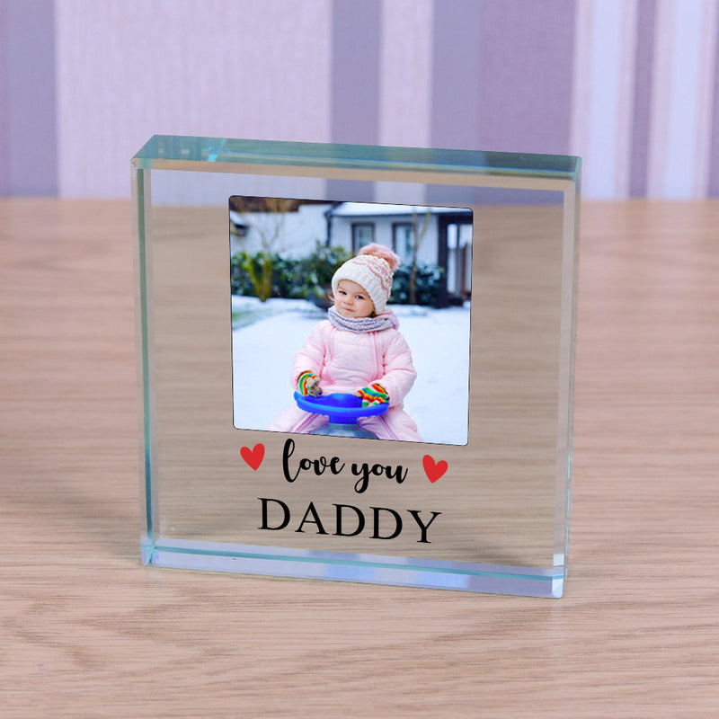 Personalised Love you Photo Glass Block