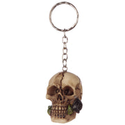 Skulls & Roses Skull Keyring - Two Colours Available - Myhappymoments.co.uk