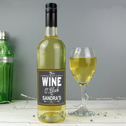 Personalised Wine O'Clock White Wine Bottle