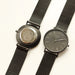 Personalised Men's Architect Minimalist Watch With Pitch Black Mesh Strap