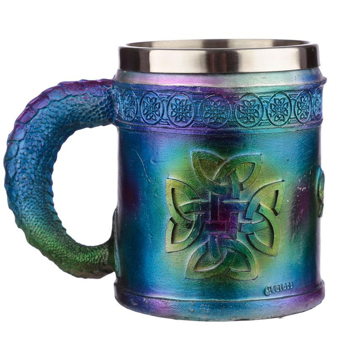 Rainbow Dragon Decorative Metallic Tankard